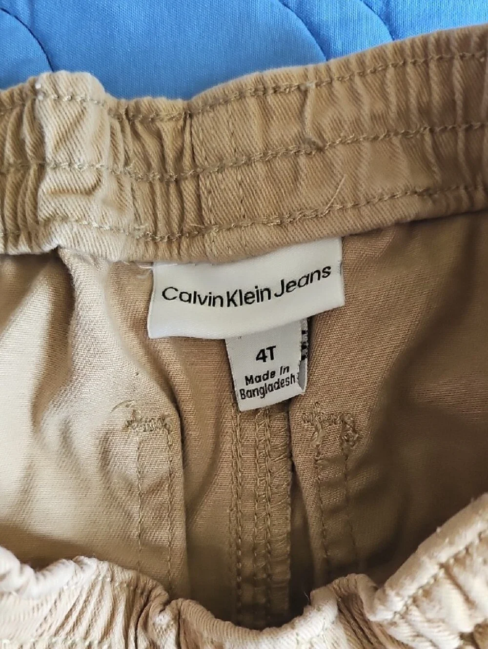 Calvin Klein Jeans Boys Light Blue Polo Shirt & Tan Shorts Set